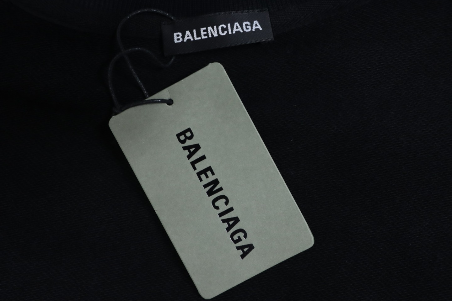 Ba*len*cia*ga double b letter printed round neck sweatshirt black