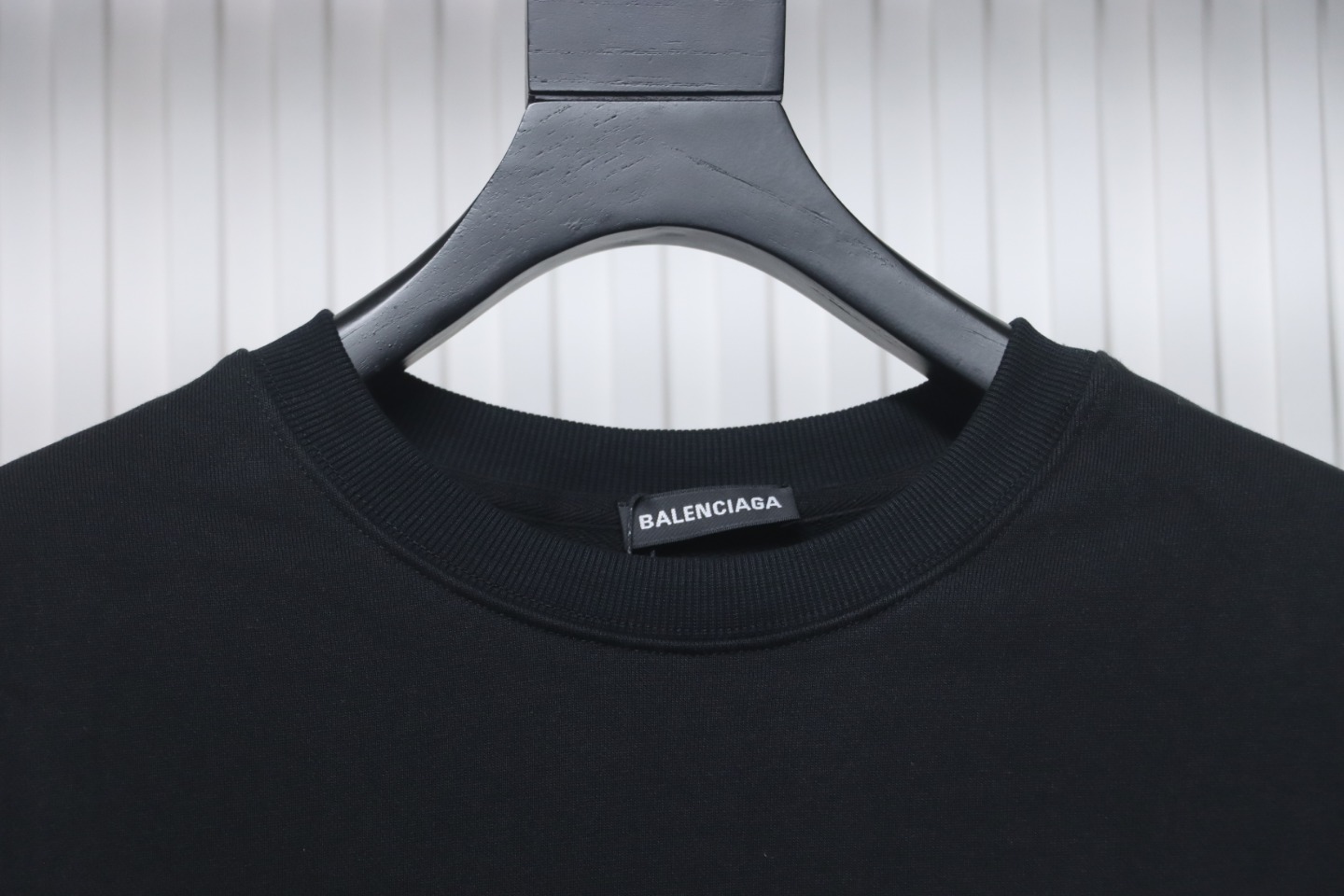 Ba*len*cia*ga double b letter printed round neck sweatshirt black