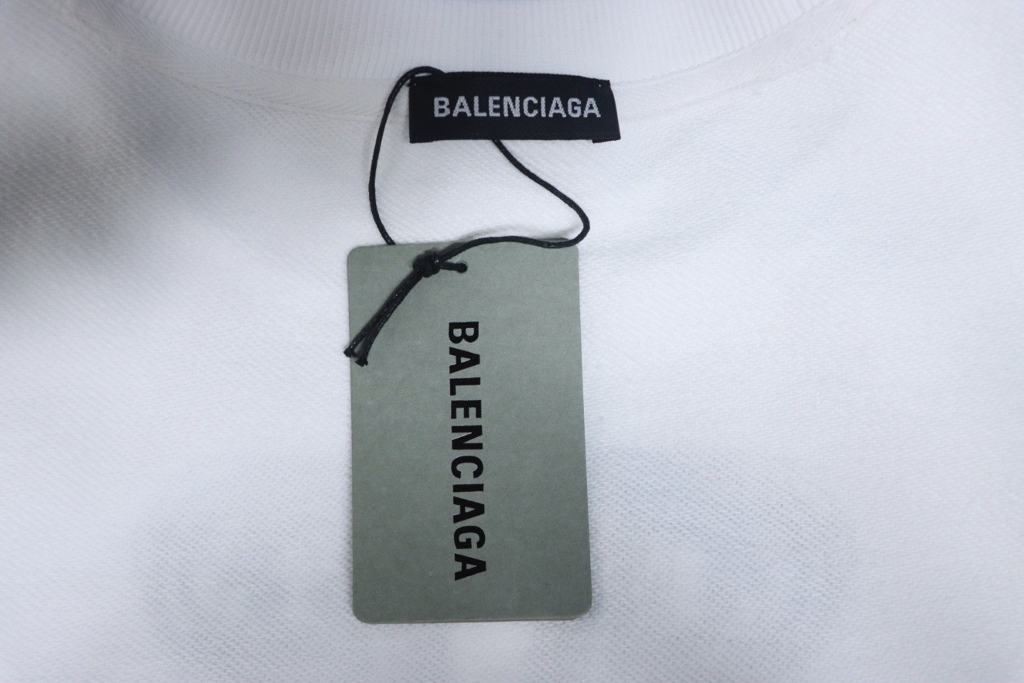 Ba*len*cia*ga double b letter printed round neck sweatshirt white