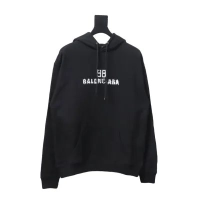 Balenciaga Double B Mosaic Hoodie Black 01