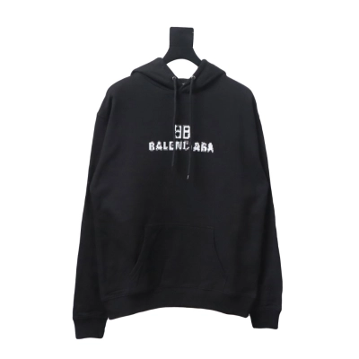 Balenciaga Double B Mosaic Hoodie Black 01