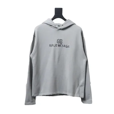 Balenciaga Double B Mosaic Hoodie Grey 01
