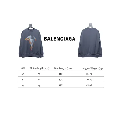 Balenciaga Flame Pattern Crew Neck Sweatshirt Grey 02