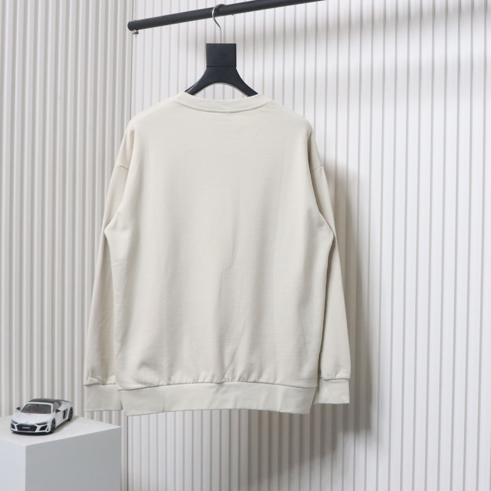 Ba*len*cia*ga flame pattern crew neck sweatshirt off-white