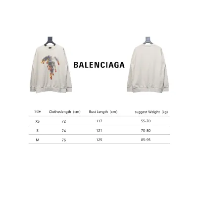Balenciaga Flame Pattern Crew Neck Sweatshirt Off-White 02