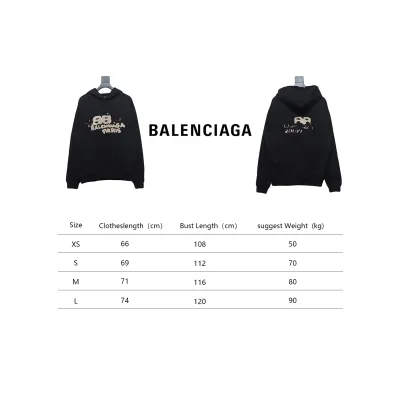 Balenciaga HAND Double B Graffiti Hoodie Black 02