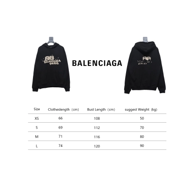 Balenciaga HAND Double B Graffiti Hoodie Black 02