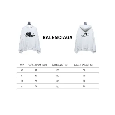 Balenciaga HAND Double B Graffiti Hoodie White 02