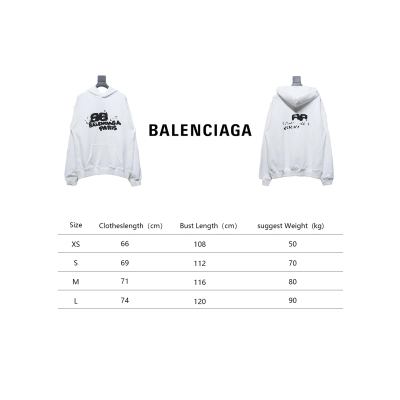 Balenciaga HAND Double B Graffiti Hoodie White 02