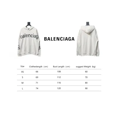Balenciaga Hoodie With Double Arm Logo On Chest White 02