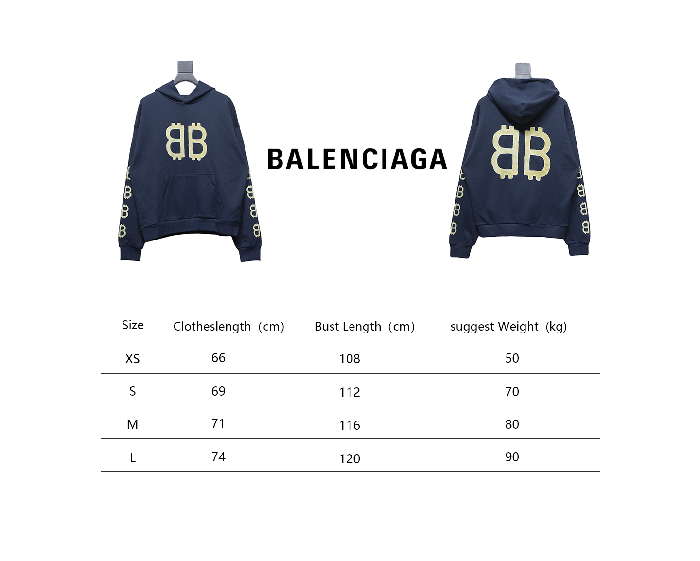 Ba*len*cia*ga mud-dyed double b hand-painted graffiti hoodie