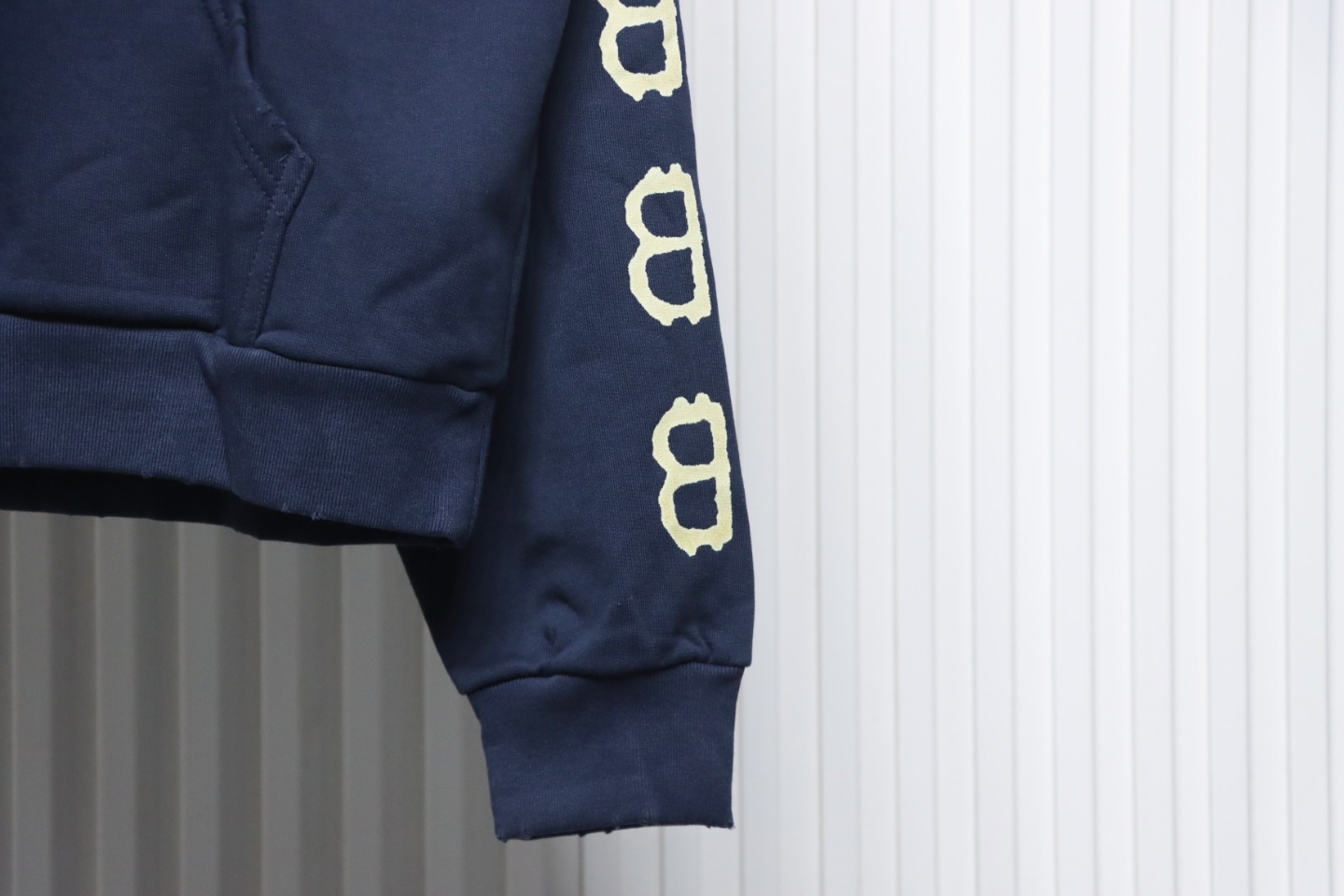 Ba*len*cia*ga mud-dyed double b hand-painted graffiti hoodie