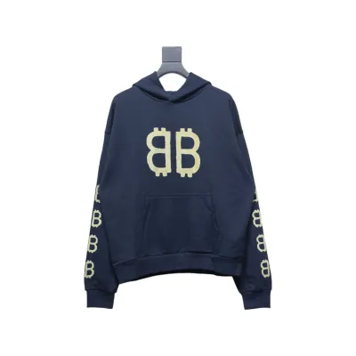 Balenciaga Mud-dyed Double B Hand-Painted Graffiti Hoodie 01