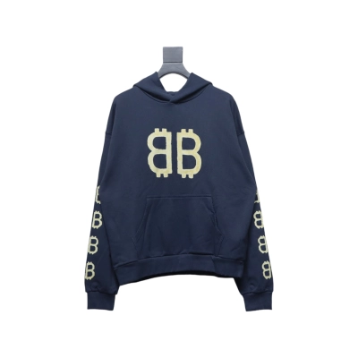 Balenciaga Mud-dyed Double B Hand-Painted Graffiti Hoodie 01