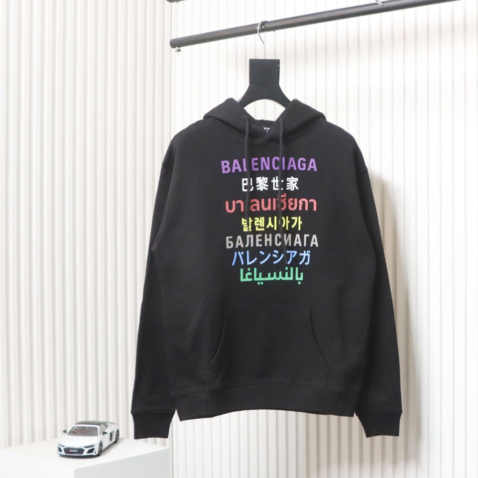 Ba*len*cia*ga multi-language hoodie