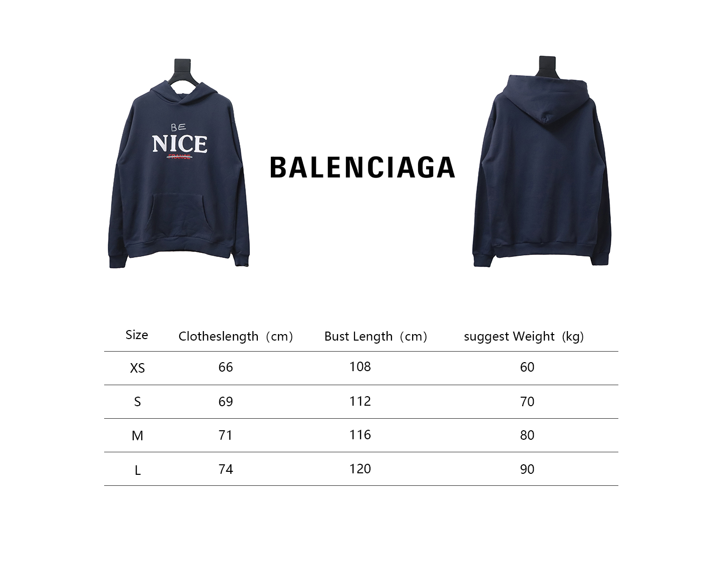 Ba*len*cia*ga nice letter hoodie