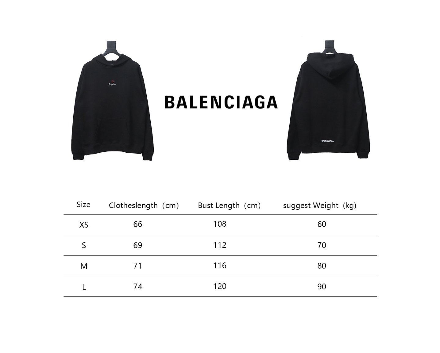 Ba*len*cia*ga tanabata limited edition embroidered hoodie black