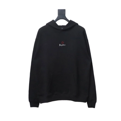 Balenciaga Tanabata Limited Edition Embroidered Hoodie Black 01