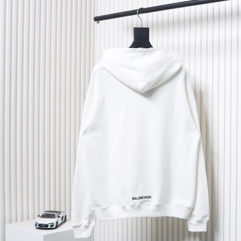 Ba*len*cia*ga tanabata limited edition embroidered hoodie white