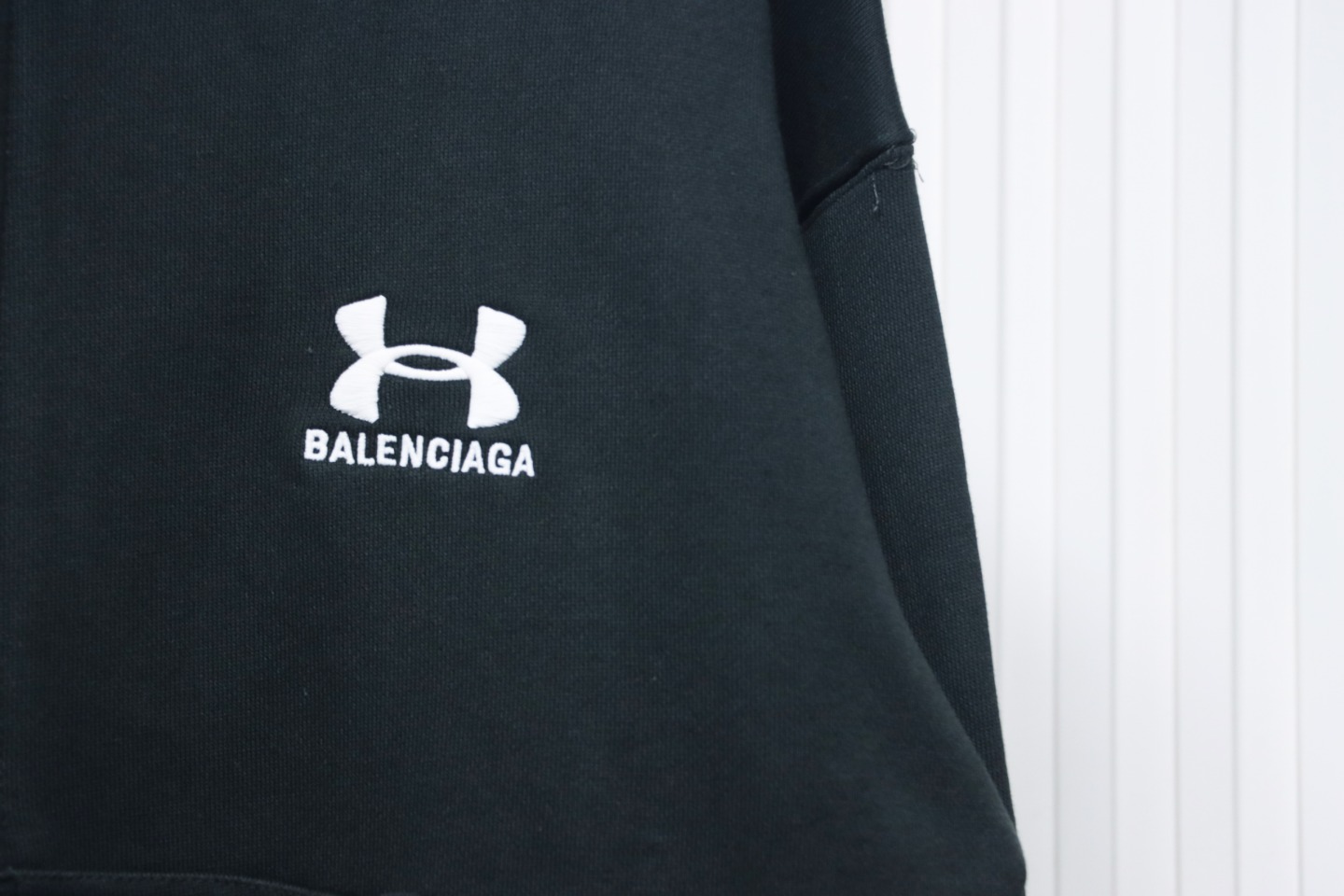 Ba*len*cia*ga x under armour front and back embroidered zip-up hoodie black