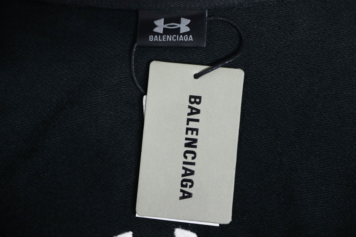 Ba*len*cia*ga x under armour front and back embroidered zip-up hoodie black