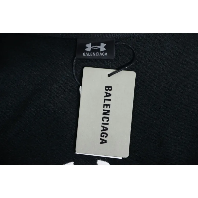 Balenciaga x Under Armour Front And Back Embroidered Zip-Up Hoodie Black