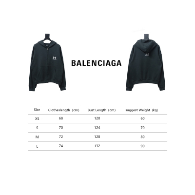 Balenciaga x Under Armour Front And Back Embroidered Zip-Up Hoodie Black 02