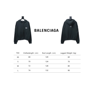 Balenciaga x Under Armour Front And Back Embroidered Zip-Up Hoodie Black 02