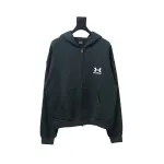 Balenciaga x Under Armour Front And Back Embroidered Zip-Up Hoodie Black