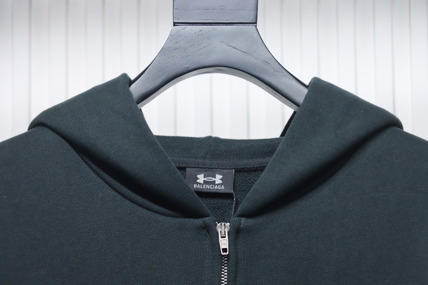Ba*len*cia*ga x under armour front and back embroidered zip-up hoodie black