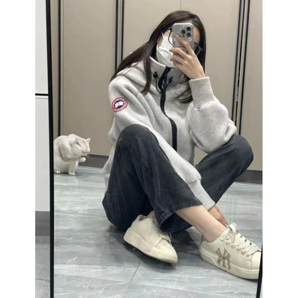 Canada Goose Chilliwack Wool Fleece Bomber Jacket Grey