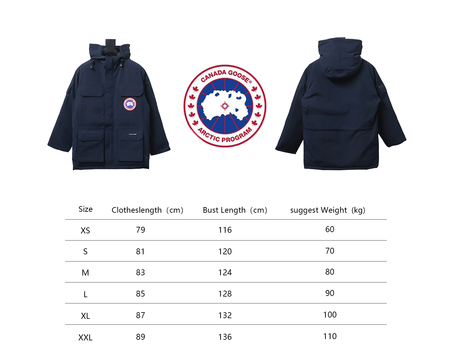 Can*a Go*e expedition down jacket 08 dark blue