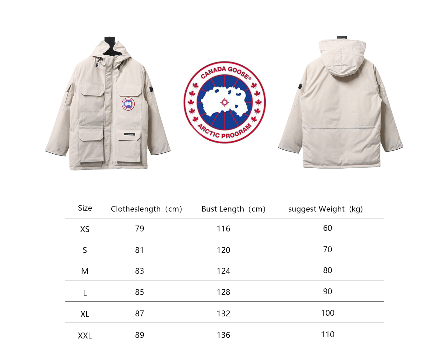 Can*a Go*e expedition down jacket 08 white