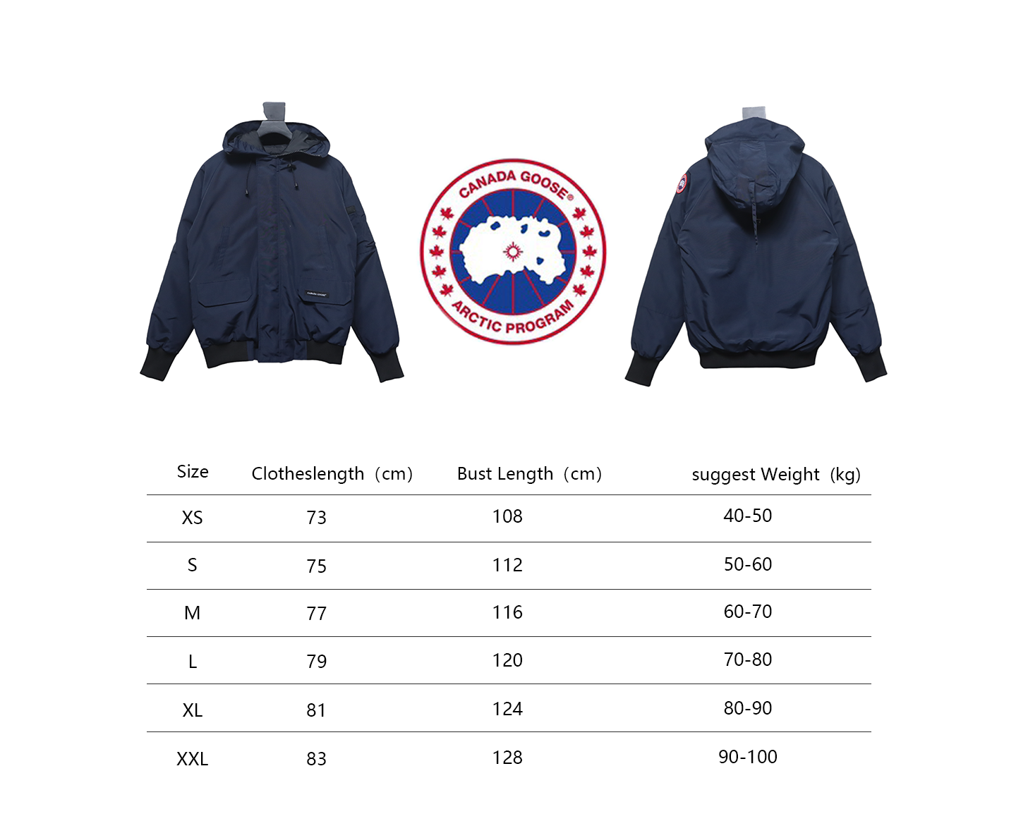 Can*a Go*e short down jacket 01 dark blue