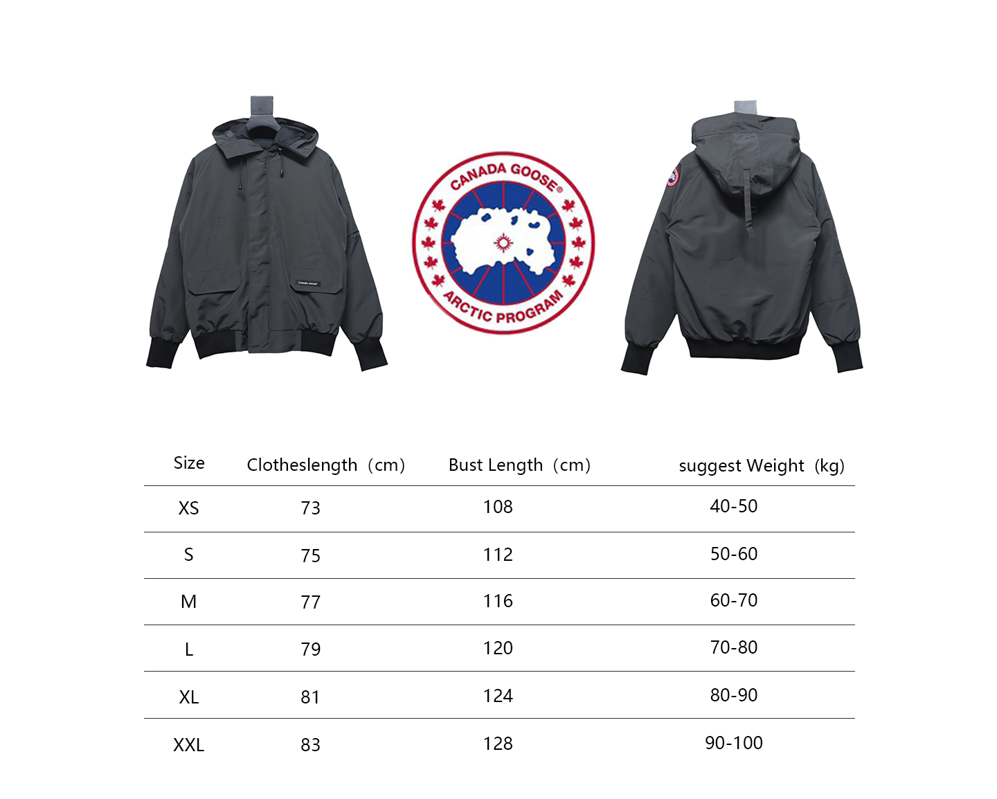 Can*a Go*e short down jacket 01 grey