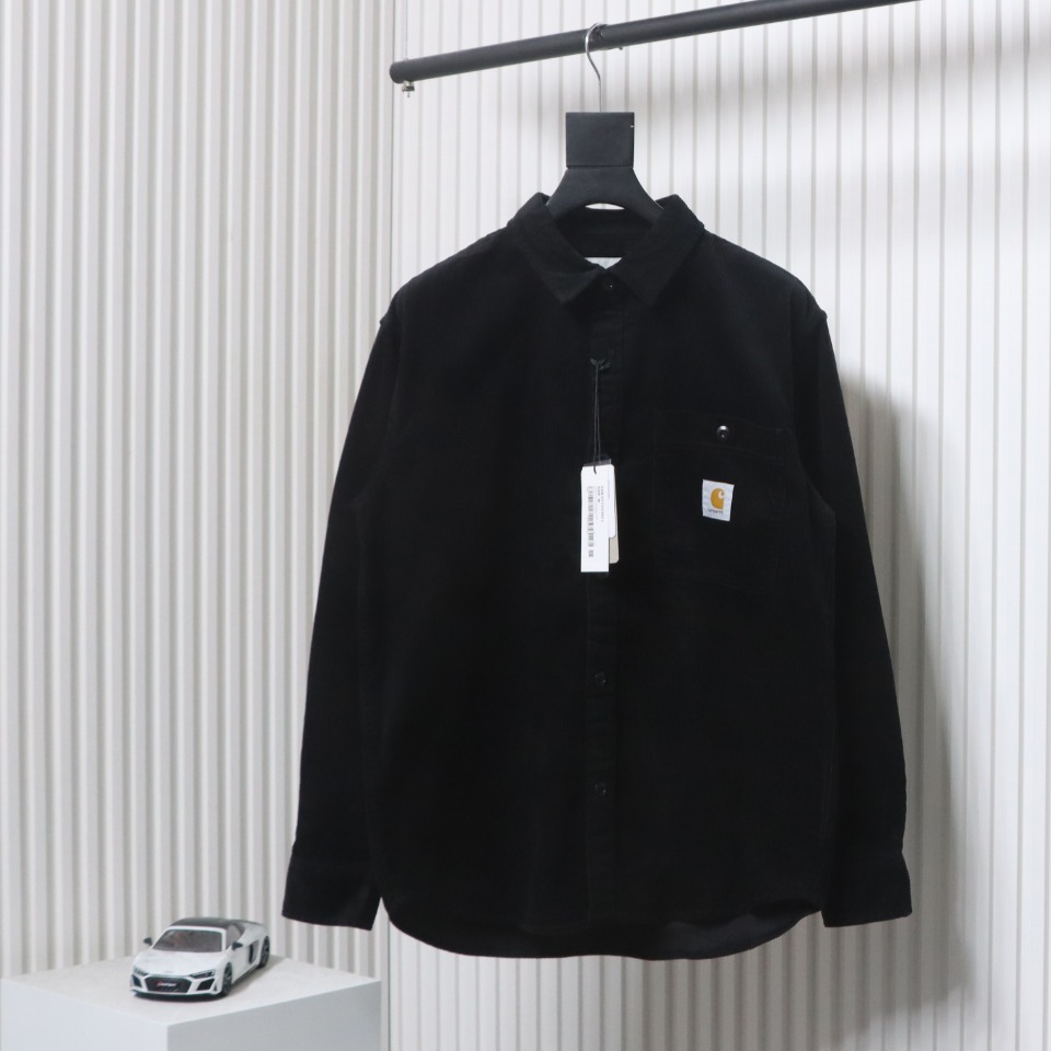 Carhartt Classic LOGO Label Pocket Corduroy Shirt Jacket Black
