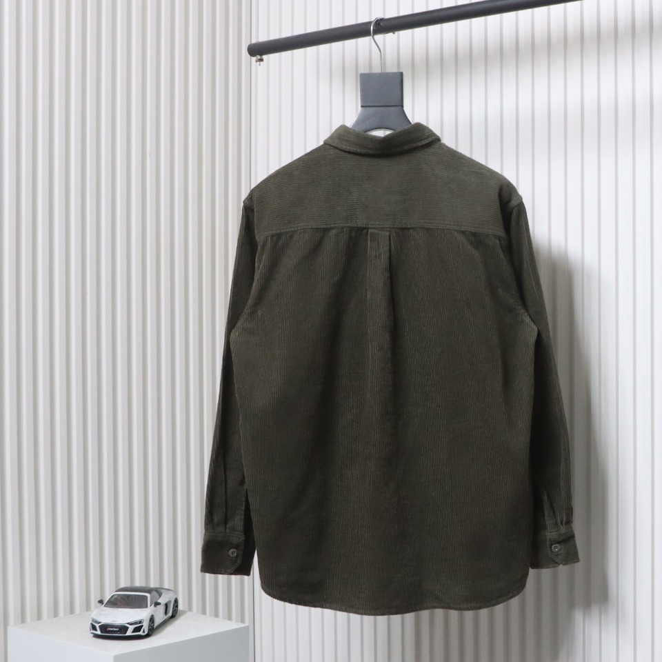 Carhartt Classic LOGO Label Pocket Corduroy Shirt Jacket Brown Green