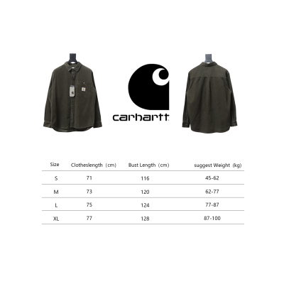 Carhartt Classic LOGO Label Pocket Corduroy Shirt Jacket Brown Green 02