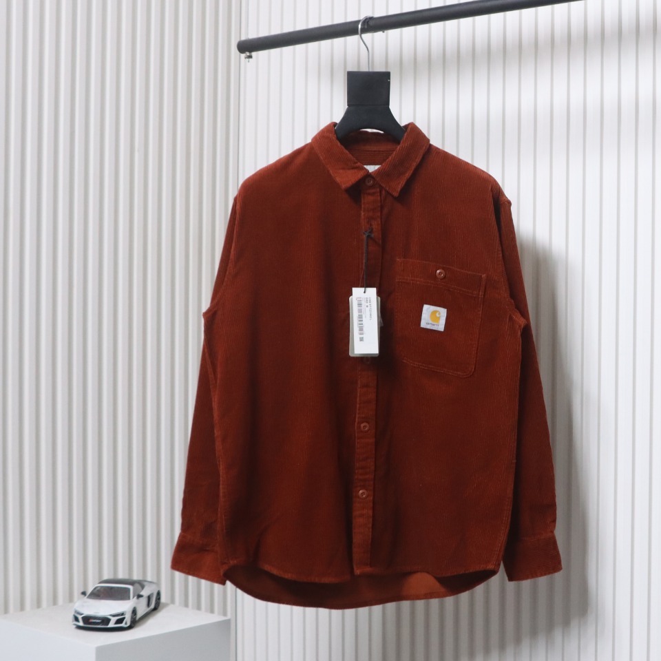 Carhartt Classic LOGO Label Pocket Corduroy Shirt Jacket Red