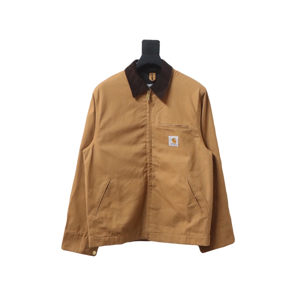 Carhartt Three-Color Canvas Work Jacket With Cotton Brown