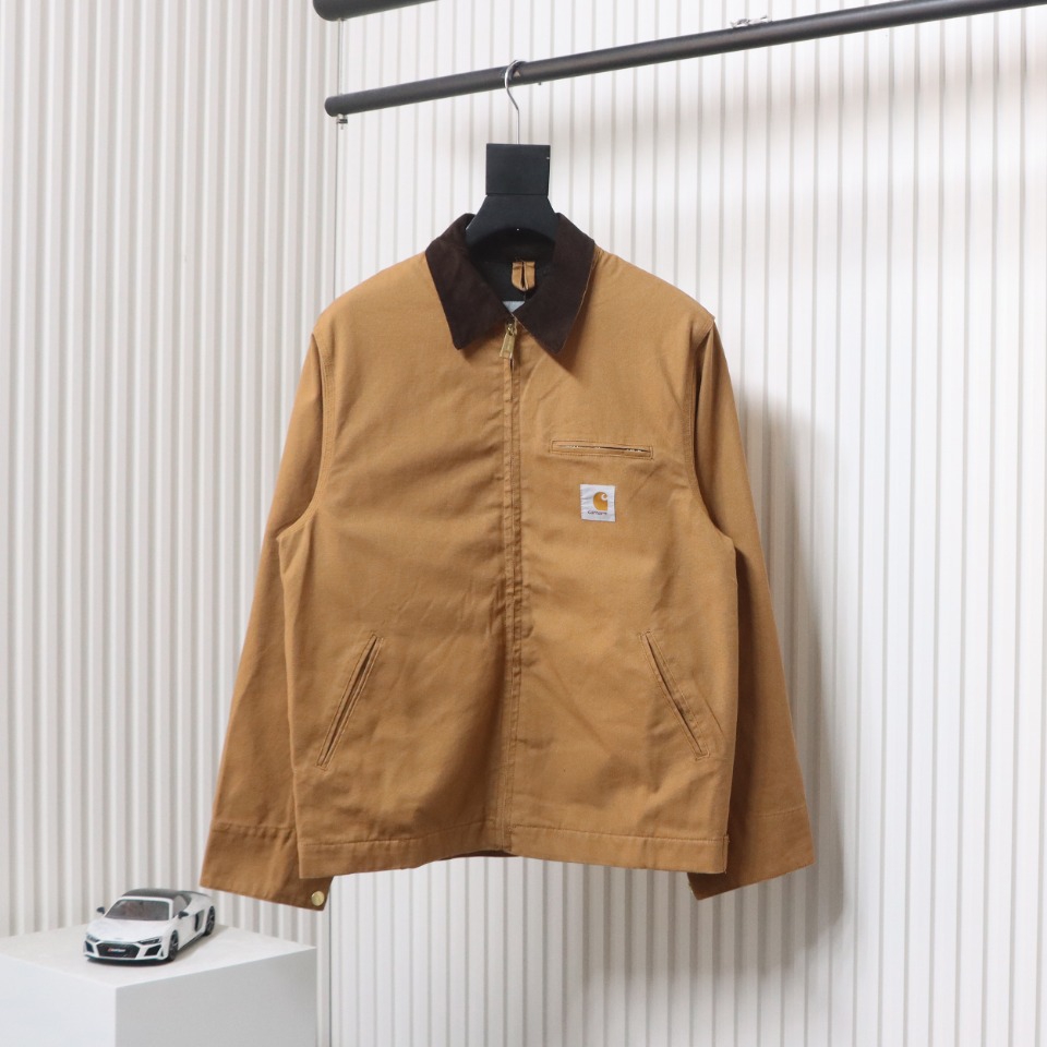 Carhartt Three-Color Canvas Work Jacket With Cotton Brown