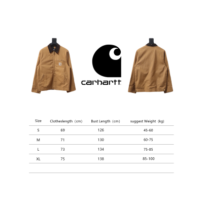 Carhartt Three-Color Canvas Work Jacket With Cotton Brown 02