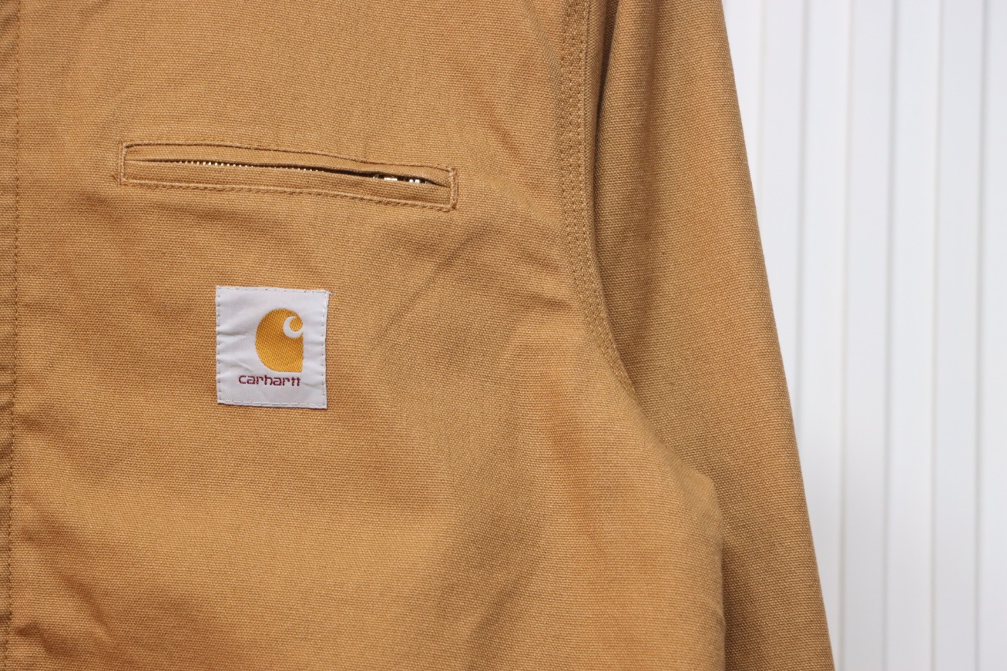 Carhartt Three-Color Canvas Work Jacket With Cotton Brown