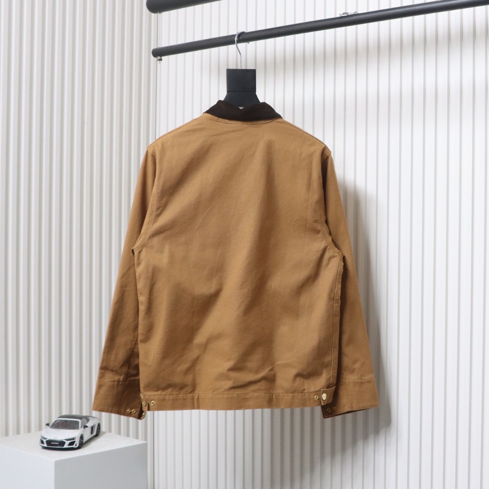 Carhartt Three-Color Canvas Work Jacket With Cotton Brown