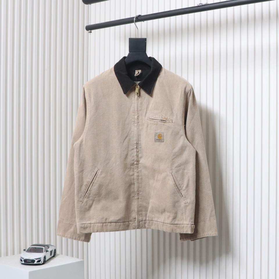 Carhartt Three-Color Canvas Work Jacket With Cotton Khaki