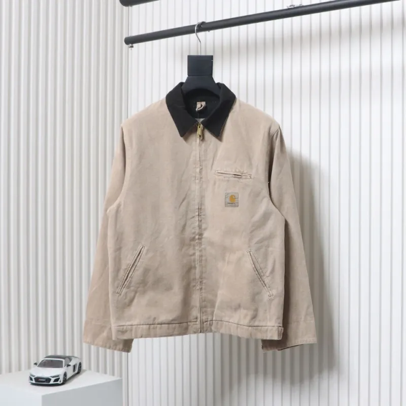 Carhartt Three-Color Canvas Work Jacket With Cotton Khaki