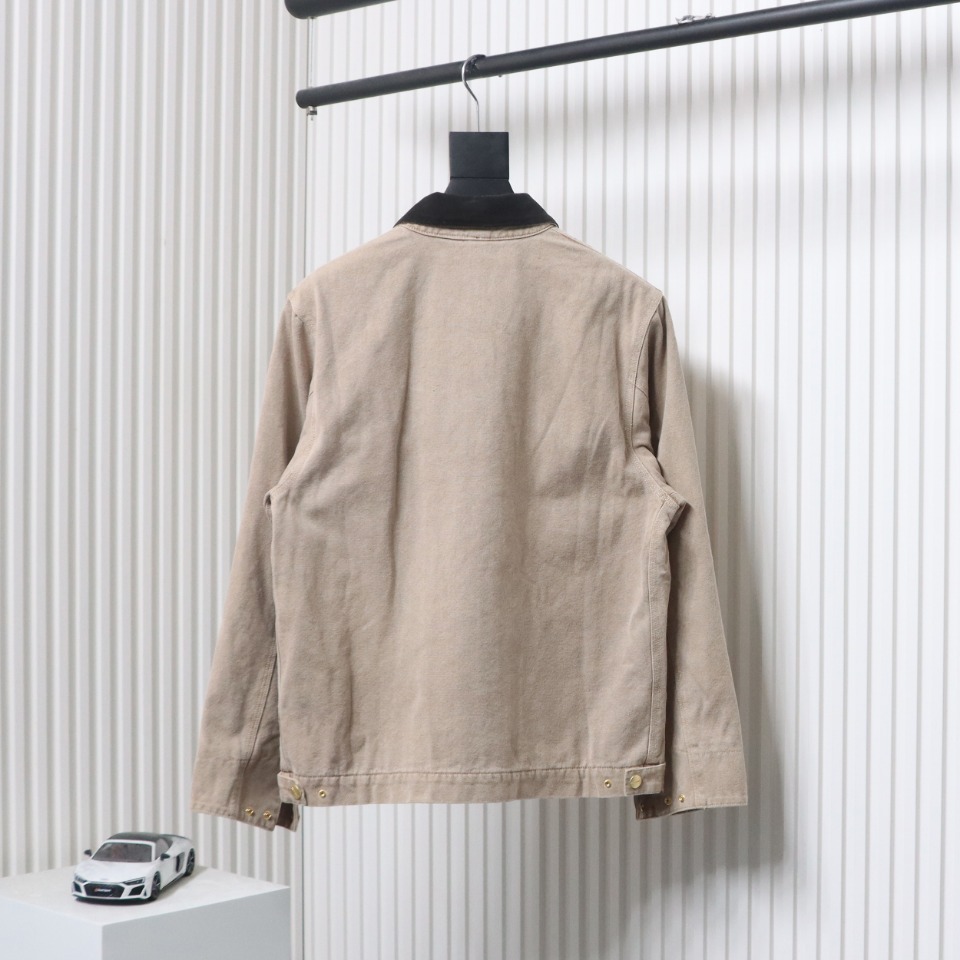 Carhartt Three-Color Canvas Work Jacket With Cotton Khaki