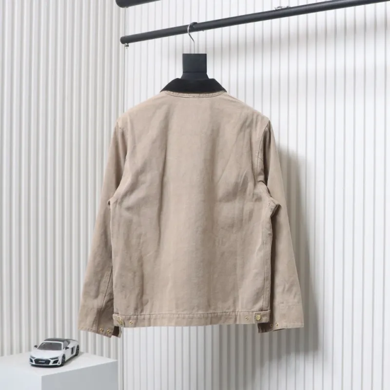 Carhartt Three-Color Canvas Work Jacket With Cotton Khaki
