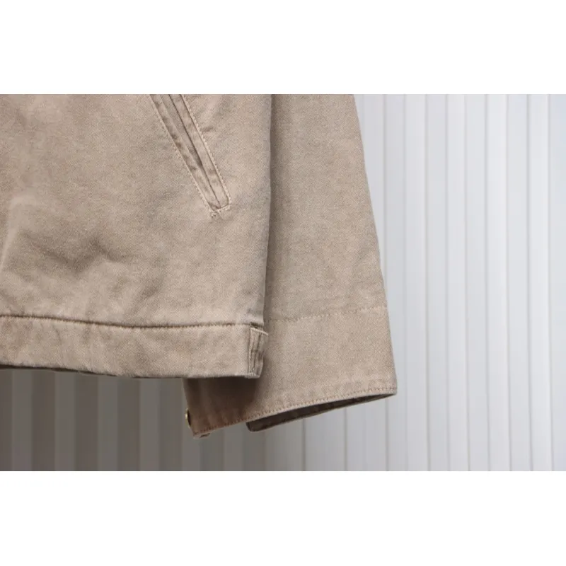 Carhartt Three-Color Canvas Work Jacket With Cotton Khaki