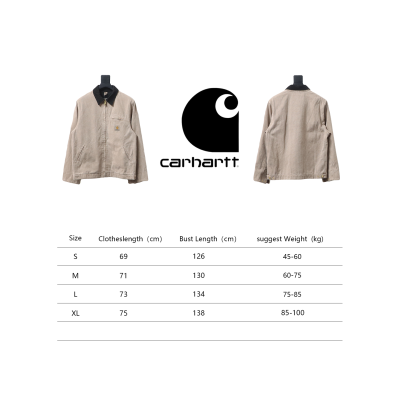 Carhartt Three-Color Canvas Work Jacket With Cotton Khaki 02